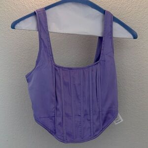 Missguided Lavender Zip-Front Crop Top